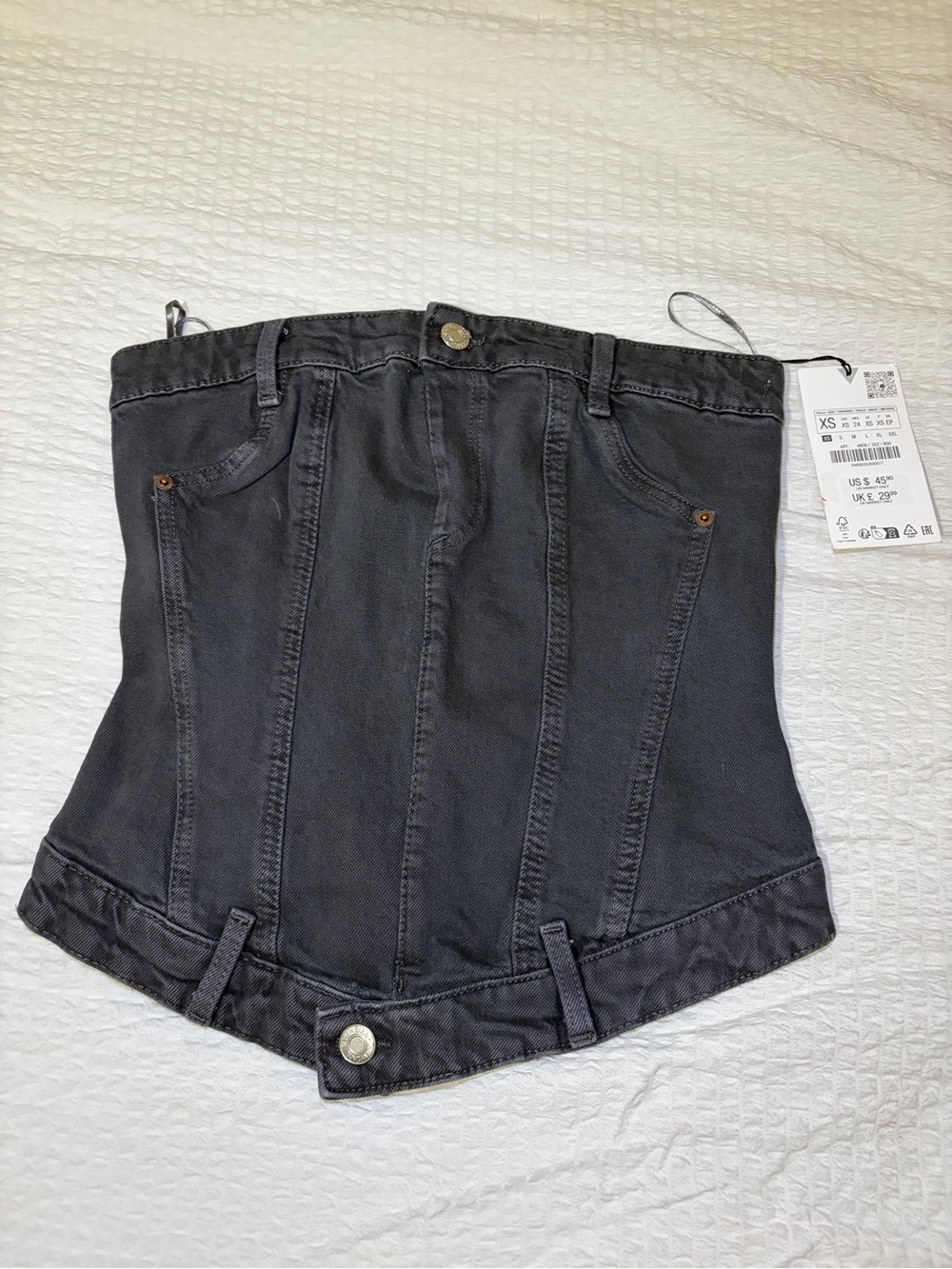 Women’s Black Denim Corset- Zara